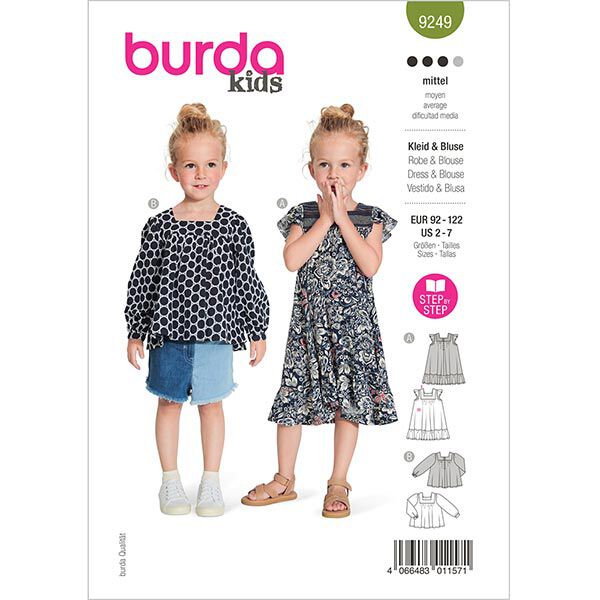 Kleid / Bluse  | Burda 9249 | 92-122,  image number 1