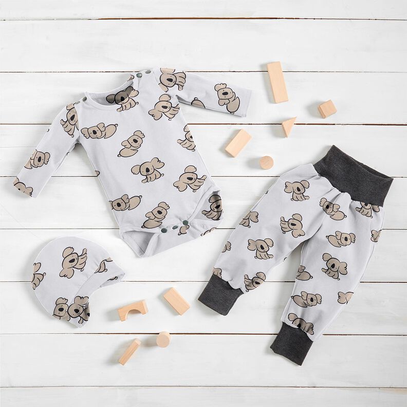 GOTS Baumwolljersey Koala | Poppy Fabrics – weiss/mandel,  image number 7
