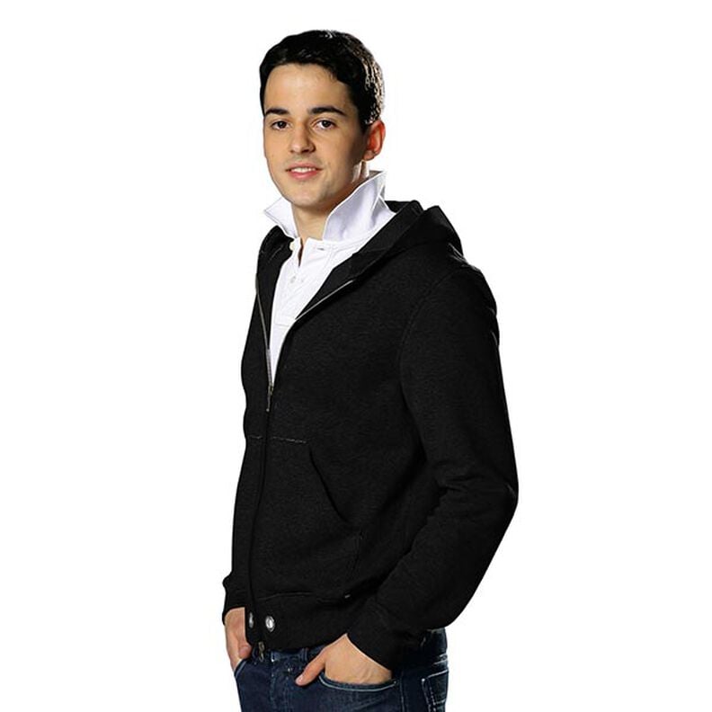 Leichter Baumwollsweat Uni &ndash; schwarz,  image number 5