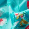 Beachwear Panel Pareo Pfauen und Blumen – aquablau/intensiv pink,  thumbnail number 3