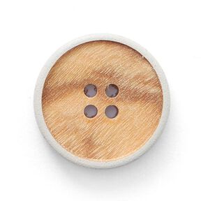 Holzknopf 4-Loch – beige/grau, 