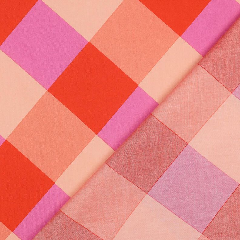 Baumwollsatin Large Gingham | Nerida Hansen – koralle/hellrosa,  image number 4