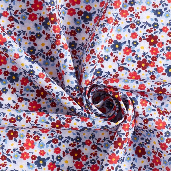 Baumwollpopeline kleine Blümchen – babyblau | Reststück 50cm