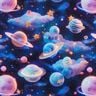 Alpenfleece Planeten Digitaldruck – marineblau,  thumbnail number 1