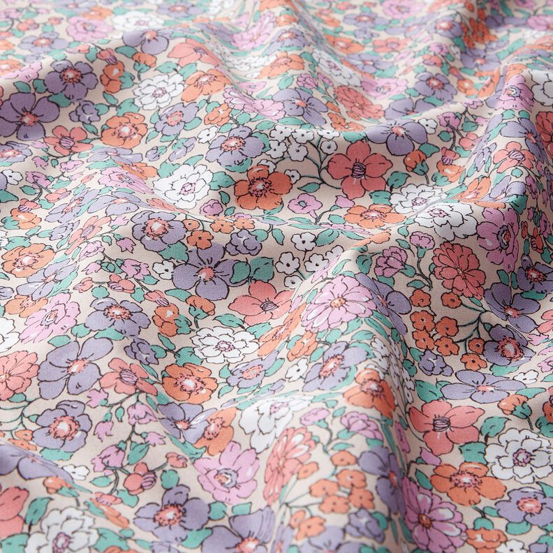 GOTS Baumwollpopeline Blumenwiese | Poppy Fabrics – natur,  image number 2