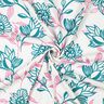Viskose-Leinen-Mix Blumen | Poppy Fabrics – elfenbein/türkis,  thumbnail number 3