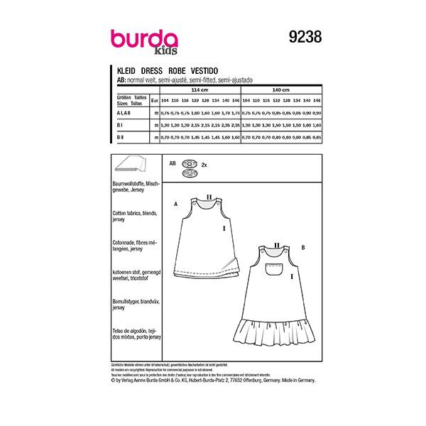 Kleid | Burda 9238 | 104-146,  image number 11