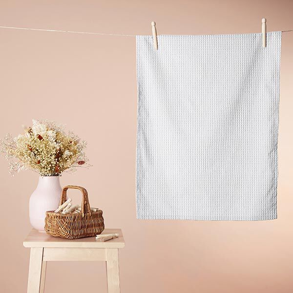 Waffelpiqué – weiss | Reststück 50cm