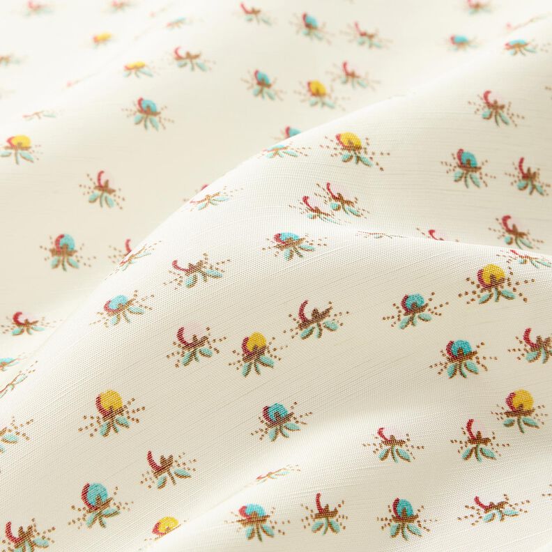 Glänzender Baumwollstoff Blümchen – wollweiss,  image number 2