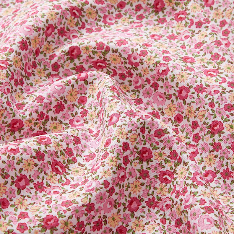 Baumwollpopeline Millefleurs – weiss/rosa, image number 2