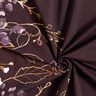 Baumwolljersey Bordürenstoff Blumen im Goldglitzer | Glitzerpüppi – bordeauxrot/pastellflieder,  thumbnail number 3