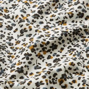Baumwolljersey kleine Blümchen – wollweiss/jeansblau, 