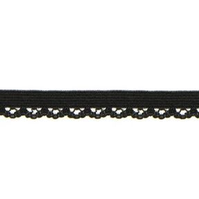Elastisches Ziergummi [10 mm] - schwarz, 