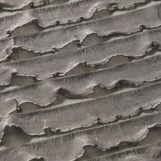 Rüschen Jersey Batik Querstreifen – dunkeltaupe, 