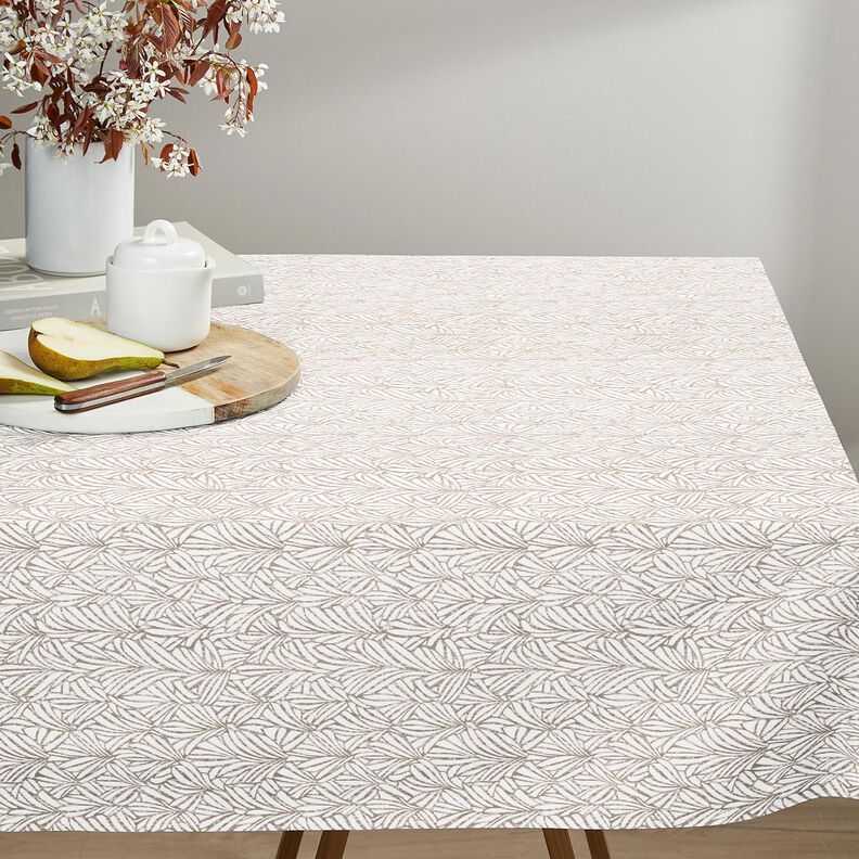 Beschichtete Baumwolle abstrakte Palmwedel &ndash; taupe/elfenbein,  image number 6