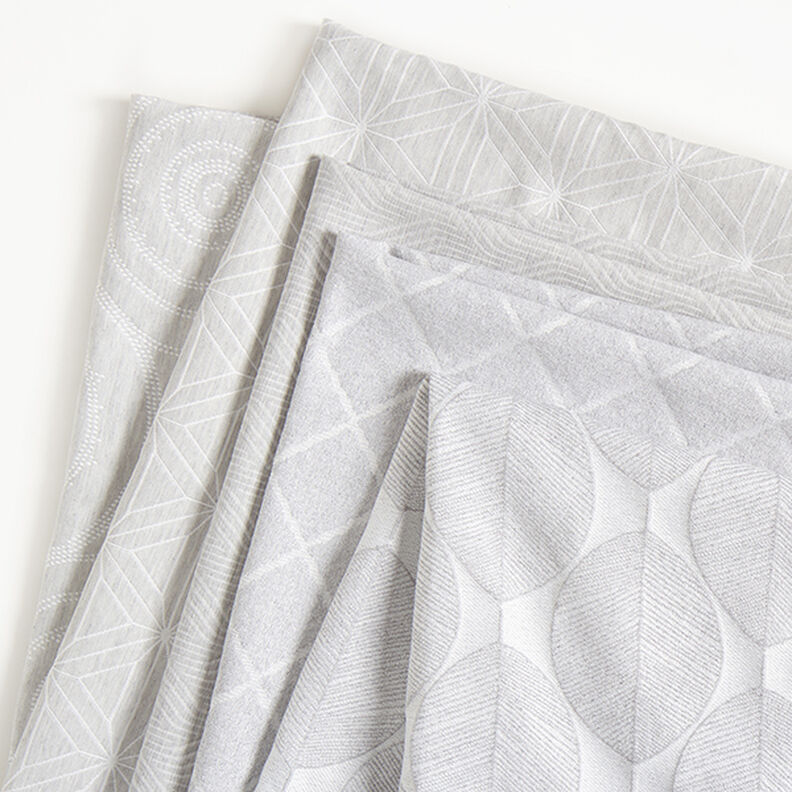 Dekostoff Jacquard Wellenlinien – hellgrau, image number 5