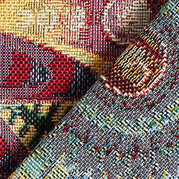 Jacquard Gobelin Blüten Ornament – lila/rot | Reststück 100cm