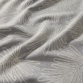 Dekostoff Jacquard Blätterkonturen – grau, 
