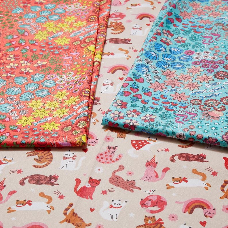 Beschichtete Baumwolle maritimer Mix – aquablau, image number 6