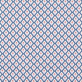 Beschichtete Baumwolle kleine Rauten – blau/weiss, 