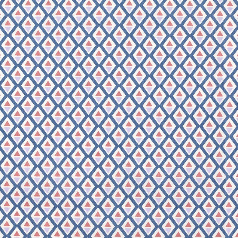 Beschichtete Baumwolle kleine Rauten – blau/weiss,  image number 1