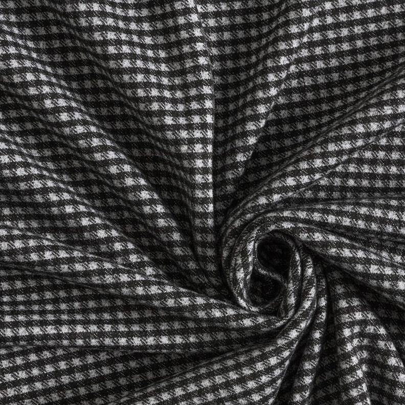 Mantelstrick Stretch kleines Karo – hellgrau/schwarz,  image number 3