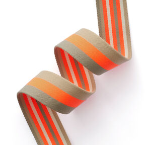 Taschengurtband Neon [ 40 mm ] – neonorange/beige, 