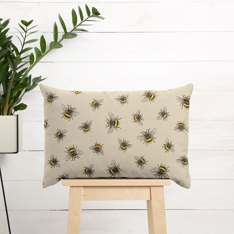 Dekostoff Gobelin Bienenschwarm – hellbeige/gelb,  image number 7