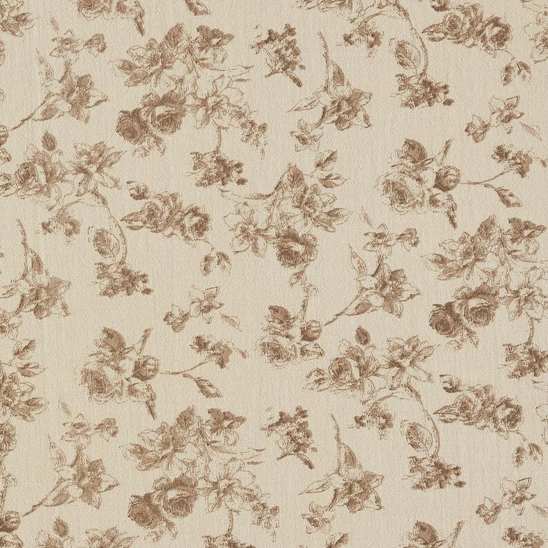 Baumwollstoff antike Rosen – helltaupe/düne, image number 1