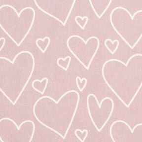 Baumwollflanell Herzen &ndash; rosa, 
