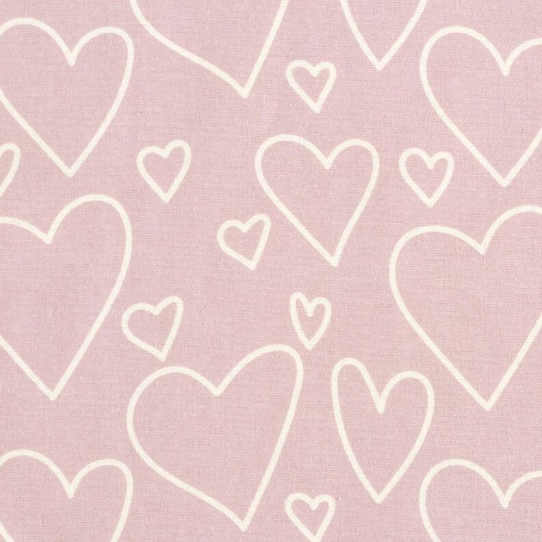 Baumwollflanell Herzen &ndash; rosa,  image number 1