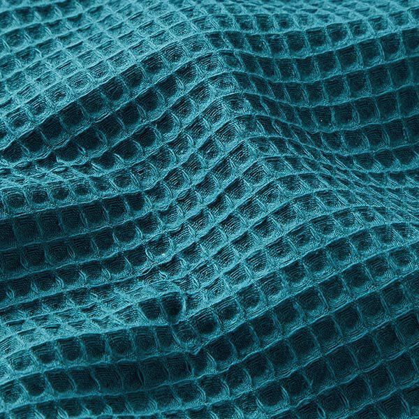 Waffelpiqué – petrol | Reststück 110cm