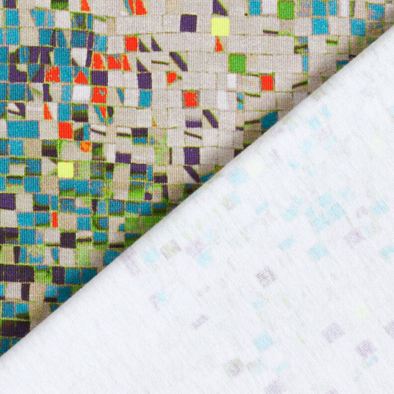 GOTS Baumwolljersey verstreutes Mosaik | TCC x LOOKS by Wolfgang Joop – apfelgrün/dunkelbeige,  image number 6