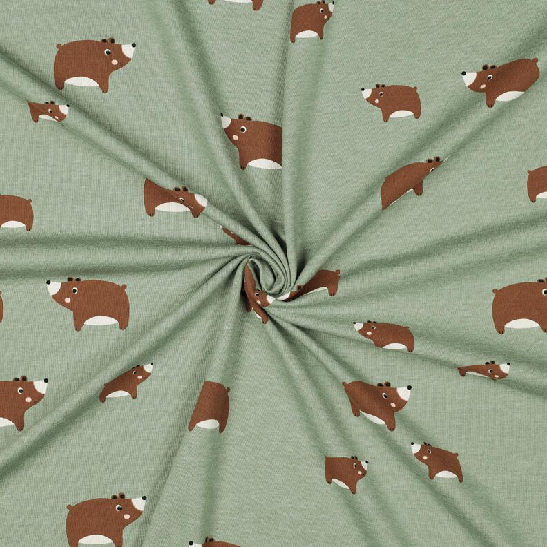 Baumwolljersey Bären | Poppy Fabrics – schilf/maronenbraun, image number 3