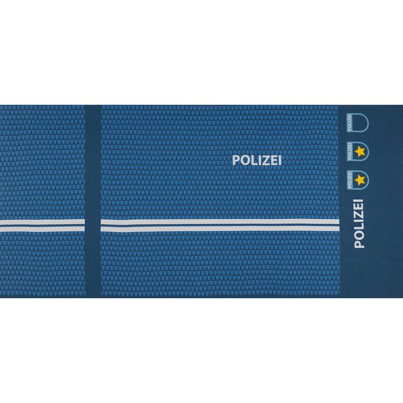 French Terry Panel Einmal Polizistin sein | Stoff&Liebe – jeansblau/silbergrau, image number 5