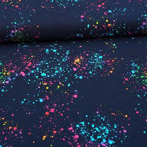 Baumwolljersey bunte Farbsprenkel | Glitzerpüppi – marineblau/farbmix, 