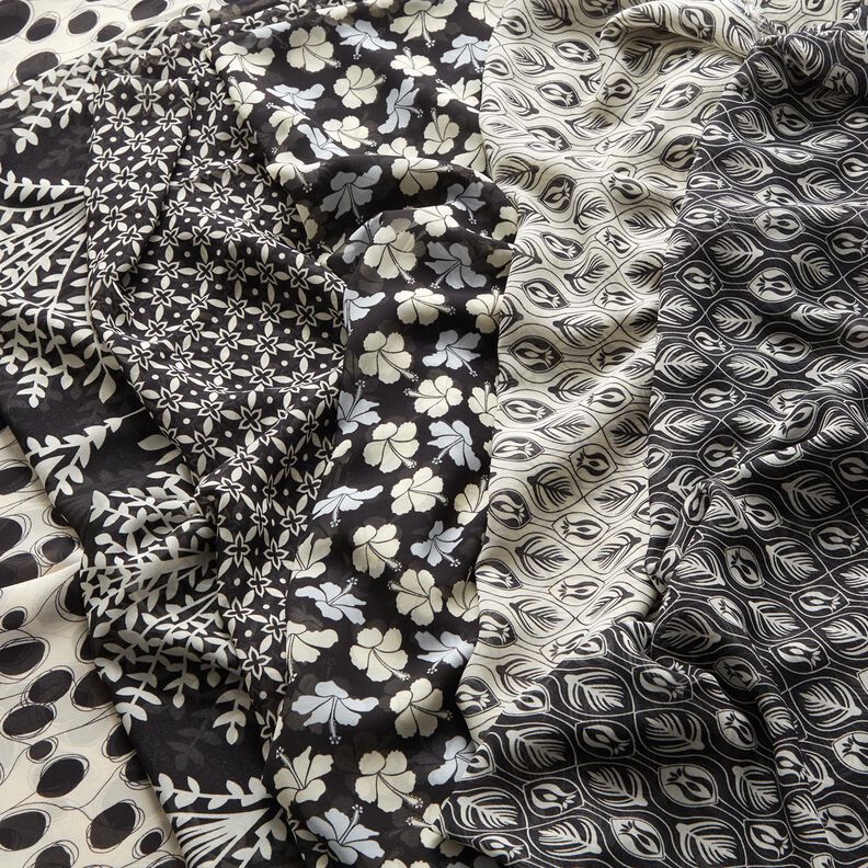 Chiffon Artdecomuster – schwarz/weiss,  image number 5