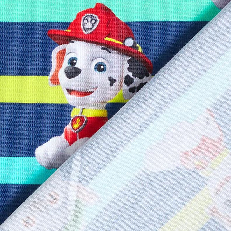 Baumwolljersey Lizenzstoff Paw Patrol gestreift | Viacom – marineblau,  image number 4