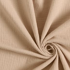 Musselin / Doppel-Krinkel Gewebe – dunkelbeige, 