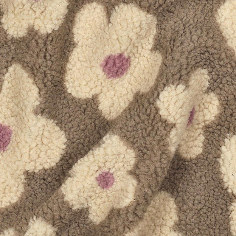 Teddypl&uuml;sch Blumen | Poppy Fabrics &ndash; d&uuml;ne/hellbeige,  image number 2