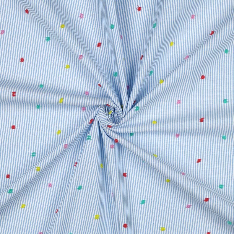 Feiner Baumwollbatist Dobby und Streifen | Poppy Fabrics – hellblau/weiss,  image number 3