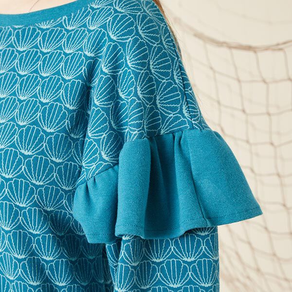 GOTS Baumwollbündchen OCEAN LOVE | Albstoffe – petrol, image number 6