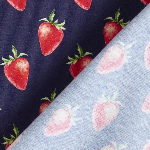 Baumwolljersey Erdbeeren Digitaldruck | STENZO – marineblau/feuerrot, image number 5
