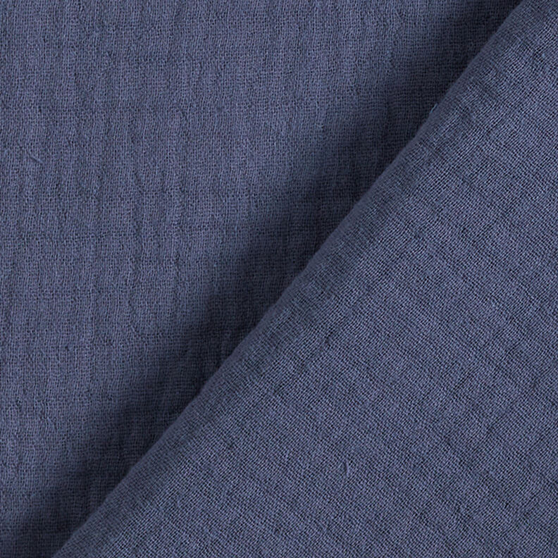 Musselin/ Doppel-Krinkel Gewebe – jeansblau,  image number 4