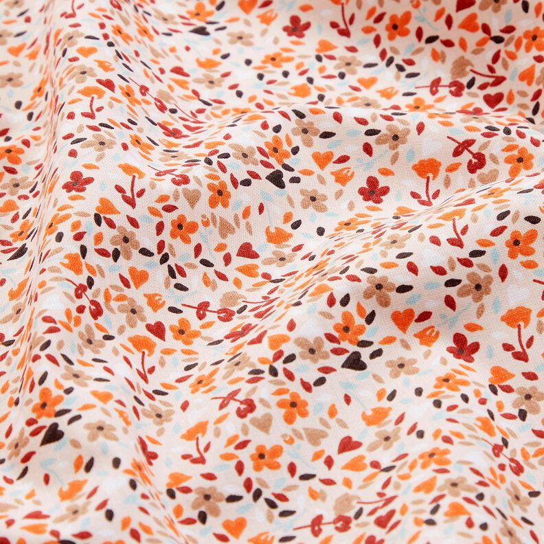 Baumwollstoff Cretonne verstreute Blüten – rosé/pfirsichorange,  image number 2