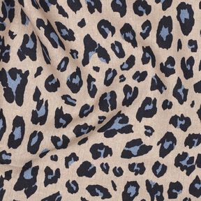 Viskose-Leinen-Mix Leo Print | Poppy Fabrics – cashew/nachtblau, 