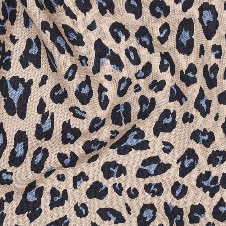 Viskose-Leinen-Mix Leo Print | Poppy Fabrics – cashew/nachtblau,  image number 2