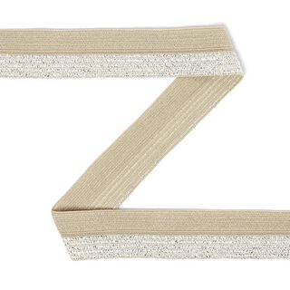 Elastisches Einfassband Lurex - beige, 