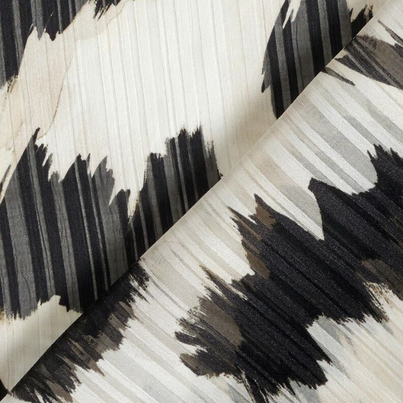 Chiffon Tupfen und Ausbrennerstreifen – weiss/schwarz,  image number 4