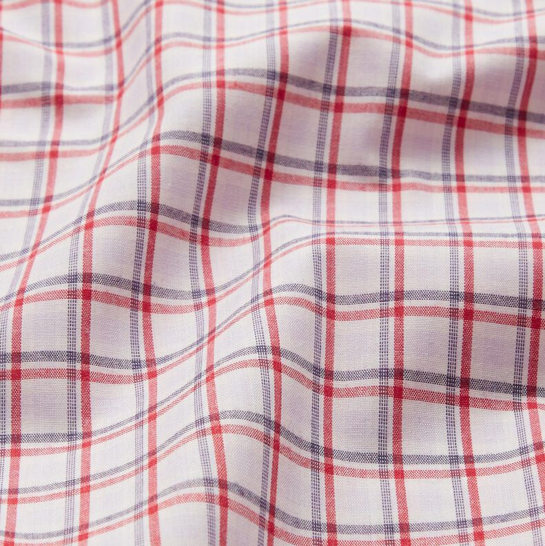 Hemdenstoff versetztes Karo – weiss/marineblau,  image number 2